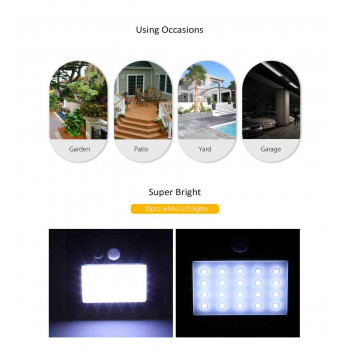 30 LEDS Solar Motion Sensor Light Super Bright Waterproof For Outdoor Imported From USA